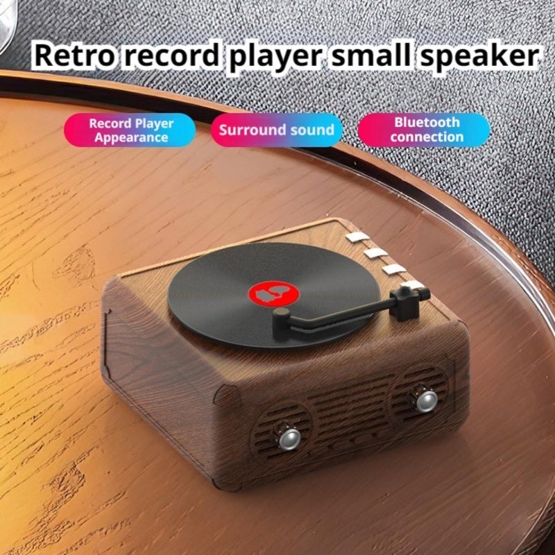 Retro Bluetooth Speaker with FM Radio & TF Card Play, Portable Wireless Speaker with 3 Modes, USB Rechargeable for Home and Outdoor Use (Yellow) - Image 5